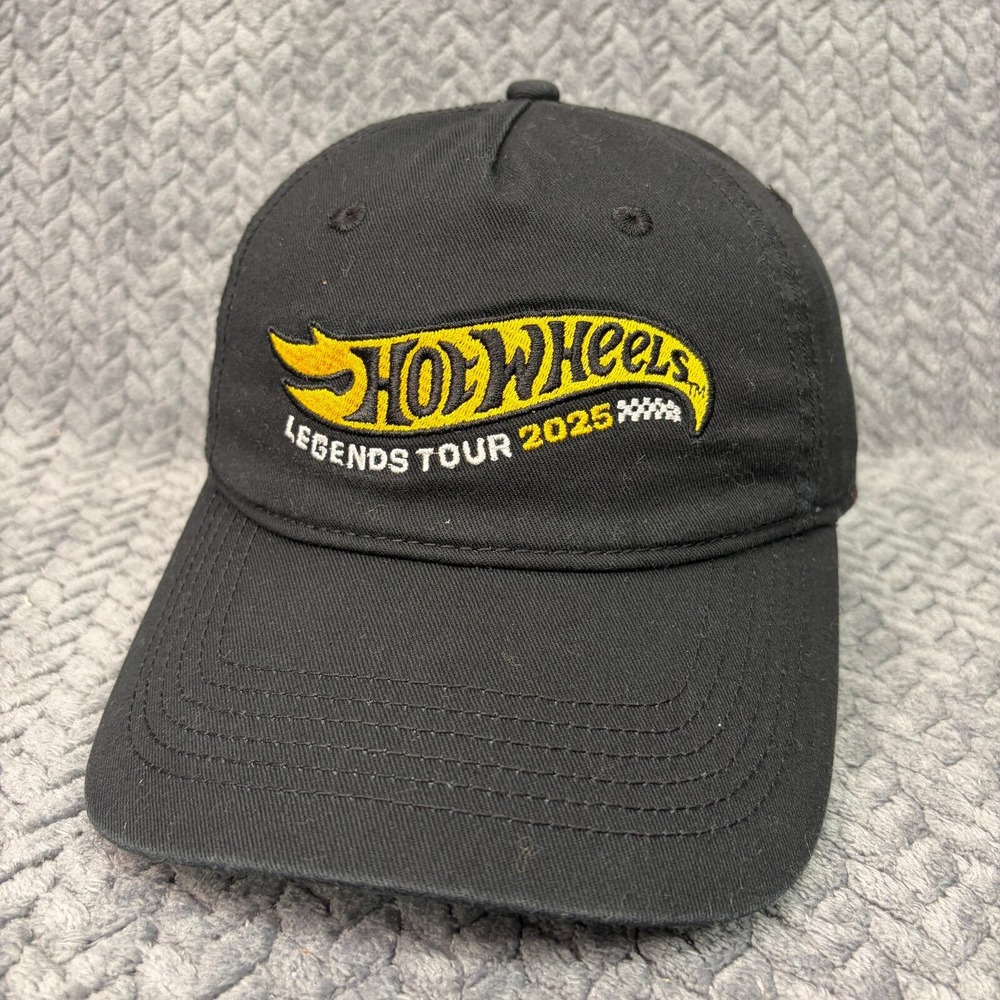 Hot Wheels Hat Legends Tour 2025 Mens OSFM Black Embroidered Adjustable Cap
